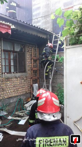 آتش سوزی یک باب منزل مسکونی در خیابان باهنر رشت1